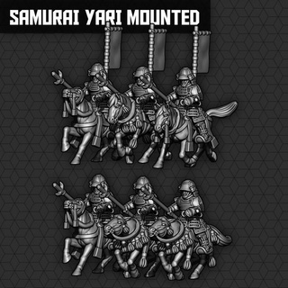 Samurai montiert Einheiten smol Miniaturen Tischplatte Zeichen Kreaturen historisch Universum Speer Wargaming Pferd Krieg 3d print model - Mito3D