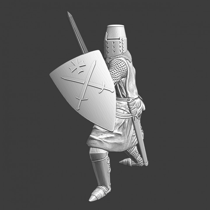 medieval knight - swerd brethern livonian knights northern crusades miniatures Tabletop Characters & Creatures Historical Universe great helmet model soldier wargaming miniature tabletop order toysoldier crusader teutonic 3D print model - Mito3D