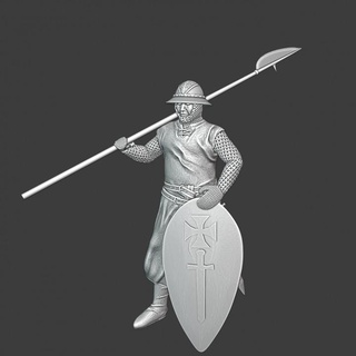 medieval guard - livonian knight infantry northern crusades miniatures Tabletop Characters & Creatures Historical Universe battle figurine model soldier wargaming weapon miniature tabletop toysoldier templar 28mm pole crusader livinian speanman 3d print model - Mito3D