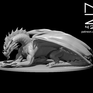 red dragon reading book miguel zavala Tabletop Characters & Creatures Fantasy Universe 3d print model - Mito3D