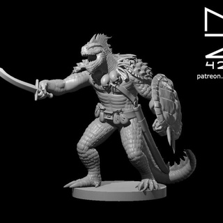 lizardfolk bandit captain miguel zavala Tabletop Characters & Creatures Fantasy Universe 3d print model - Mito3D
