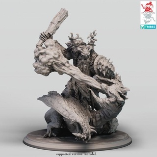 forest giant vs black dragon diorama 2moronic miniatures Tabletop Characters & Creatures Fantasy Universe battle board dragons dungeons fantasy game rpg miniature tabletop d&d dnd pathfinder 5e pre-supported 2e 3d print model - Mito3D