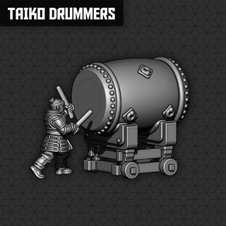taiko drummer units smol miniatures Tabletop Characters & Creatures Fantasy Universe wargaming warfare tabletop samurai ashigaru 3d print model - Mito3D