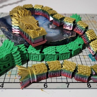 articulated quetzalcoatl updated tyler martin Toys & Games aztec dragon figure maya flexi print place serpent model snake feathered 3d print model - Mito3D