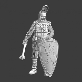 medieval commander novgorod - russia northern crusades miniatures Tabletop Characters & Creatures Historical Universe figurine knight model shield soldier wargaming russian alexander miniature mace tabletop 28mm lake peipus nevsky 3d print model - Mito3D