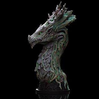 forêt dragon buste pre supported fotis menthe buste dragon forêt élémentaire 3d print model - Mito3D