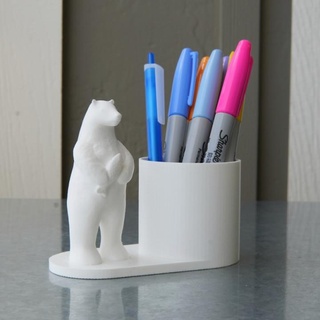 polar caneta suporte peixe Filipe barreaud casa jardim escritório titulares Sharpie porta canetas ártico Urso pontas material escritorio 3d print model - Mito3D