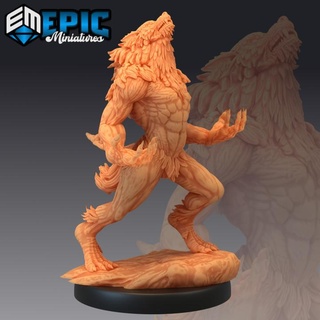 werewolf brute howling man wolf hybrid chaotic evil humanoid shapechanger epic-miniatures fantasy man medieval monster rpg warhammer wolf sla hybrid brute evil enemy tabletop dungeon werewolf dnd pathfinder humanoid npc shapechanger howling pre-supported chaotic supported pre  3d print model - Mito3D