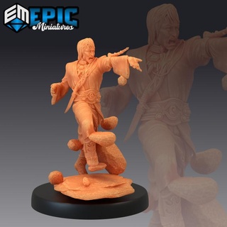 earth wizard panic magic human sorcerer wise magician epic-miniatures fantasy medieval monster rpg warhammer sla enemy tabletop dungeon dnd pathfinder npc pre-supported supported pre 3d print model - Mito3D