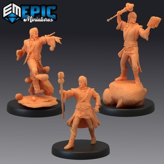 earth wizard magic human sorcerer wise magician epic-miniatures fantasy human magician medieval monster rpg warhammer wizard magic earth sla enemy tabletop dungeon dnd wise pathfinder sorcerer npc pre-supported supported pre  3d print model - Mito3D