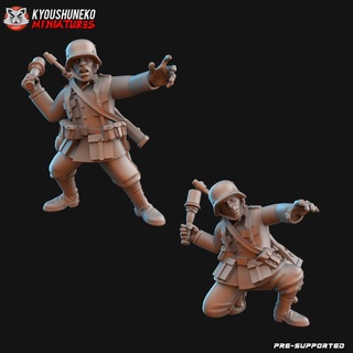 allemand grenade lancement unités ww2 kyoushuneko miniatures table personnages créatures historique univers guerre monde 2 28mm 3d print model - Mito3D