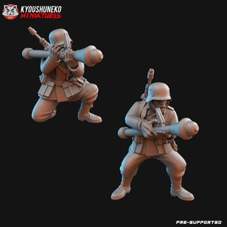 alemão Panzerfaust unidade ww2 kyoushuneko miniaturas tampo mesa personagens criaturas histórico universo guerra mundo 2 3d print model - Mito3D