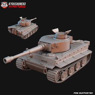 german tiger tank ww2 kyoushuneko miniatures Tabletop Characters & Creatures Historical Universe Vehicles Machines war world 2 panzer 3d print model - Mito3D