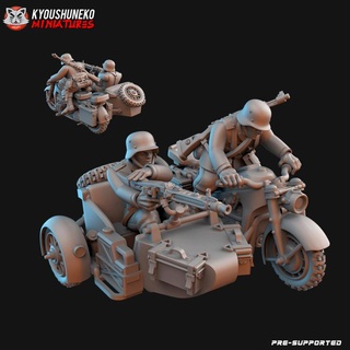 alemão zundapp triciclo ww2 kyoushuneko miniaturas tampo mesa personagens criaturas histórico universo veículos maquinas carro guerra mundo 2 3d print model - Mito3D
