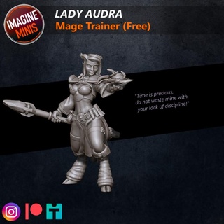 lady audra - free imagine minis Tabletop Characters & Creatures Fantasy Universe female rpg mage warcraft wow tabletop dnd tiefling pathfinder ttrpg 5e dnd5e draenei wizzard 3d print model - Mito3D