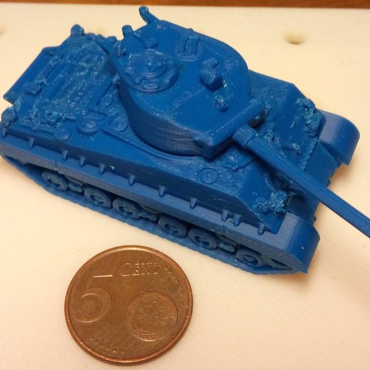 sherman m4a3 76 mm 1 100 ölçek masa üstü tank 3D print model - Mito3D