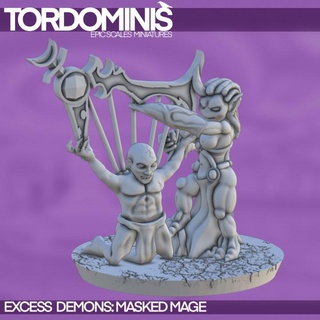 excess god demon mage 10mm & 15mm tordo miniatures Tabletop Characters Creatures Fantasy Universe fantasy revolution demons warmaster 3d print model - Mito3D