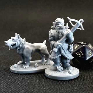 dwarf badgerboy trapper jonas Tabletop Characters & Creatures Fantasy Universe dog scout dnd tabeltop 3d print model - Mito3D