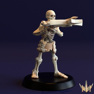 skeleton grunt crossbow pose 05 triple spire workshop Tabletop Characters & Creatures Fantasy Universe army fighter undead warhammer warrior age 28mm 32mm bowman sigmar presupport sharpshooter crossbowman deathrattle lustrian 3d print model - Mito3D