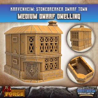 karvenheim dwarf dwelling medium dragon's forge miniatures Tabletop Characters & Creatures Fantasy Universe 3D Printable Terrain Board Games building city dragons game home house rpg terrain painting roleplaying adventure town d&d 28mm encounter scenery 32mm setting 3d print model - Mito3D