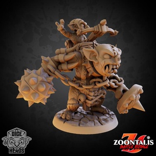 ogre mount pre-supports included dice heads goblin presupported pre-support presupports 3d print model - Mito3D
