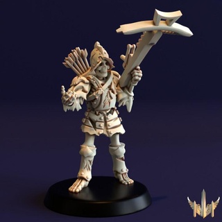 skeleton combatant sharpshooter pose 03 triple spire workshop Tabletop Characters & Creatures Fantasy Universe archer army fighter man undead warhammer warrior bow age crossbow 28mm 32mm sigmar presupport deathrattle lustrian 3d print model - Mito3D