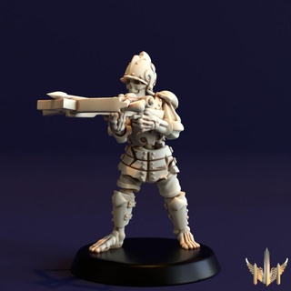 skeleton combatant sharpshooter pose 01 triple spire workshop Tabletop Characters & Creatures Fantasy Universe archer army fighter man undead warhammer warrior bow age crossbow 28mm 32mm sigmar presupport deathrattle lustrian 3d print model - Mito3D