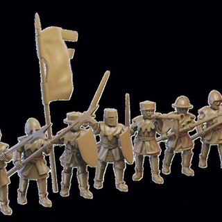 medieval infantry miniatures modular 32mm juh sz gergely Tabletop Characters & Creatures Historical Universe fantasy historical rpg warhammer miniature tabletop wargame dnd 9thage aos kow kingofwar bretonnia opr men-at-arms kom 3d print model - Mito3D