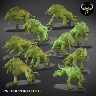 fel pack full squad claybeastcreation Tabletop Characters & Creatures Fantasy Universe demon beast dog hound chaos 3d print model - Mito3D