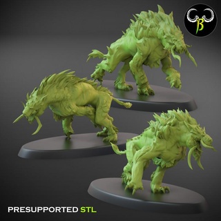 fel pack set b claybeastcreation Tabletop Characters & Creatures Fantasy Universe demon beast dog hound chaos 3d print model - Mito3D