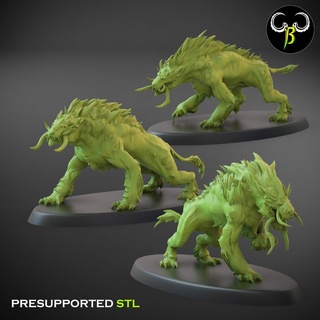 fel pack set c claybeastcreation Tabletop Characters & Creatures Fantasy Universe demon beast dog hound chaos 3d print model - Mito3D