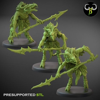 avian chosen lance set claybeastcreation Tabletop Characters & Creatures Fantasy Universe demon beast bird fallen horn chaos 3d print model - Mito3D