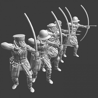 medieval archers - firing northern crusades miniatures Tabletop Characters & Creatures Historical Universe archer arrow battle knight model miniature bow order infantry shooting 28mm formation crusader 3d print model - Mito3D