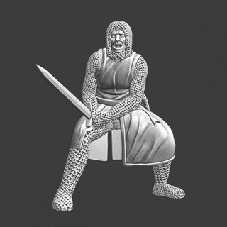 medieval squire fighting northern crusades miniatures Tabletop Characters & Creatures Historical Universe battle knight model soldier wargaming warrior miniature scene tabletop diorama toysoldier chainmail 28mm lake crusader peipus 3d print model - Mito3D