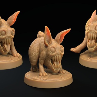 screech-cats presupported bunny monsters dragon trappers lodge Tabletop Characters & Creatures Fantasy Universe cat easter monster teeth rabbit dungeonsanddragons cats d&d dnd easterbunny bite pathfinder dragontrapperslodge 3d print model - Mito3D