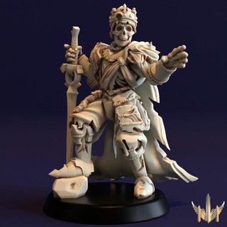 conquistador king west pose 01 triple spire workshop Tabletop Characters & Creatures Fantasy Universe army skeleton sword undead warhammer warrior lord age lich 28mm 32mm sigmar presupport deathrattle lustrian 3d print model - Mito3D