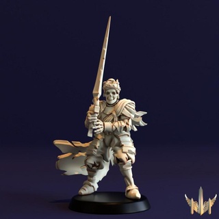 conquistador king west battle triple spire workshop Tabletop Characters & Creatures Fantasy Universe army skeleton sword undead warhammer warrior lord age lich 28mm 32mm sigmar presupport deathrattle lustrian 3d print model - Mito3D
