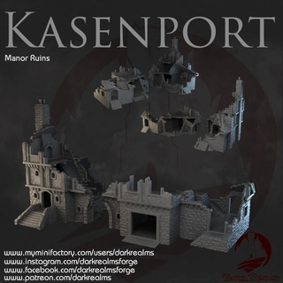 dunkel Bereiche Kasenport Herrenhaus Ruinen Schmiede Tischplatte 3D druckbar Terrain Fantasie 3d print model - Mito3D