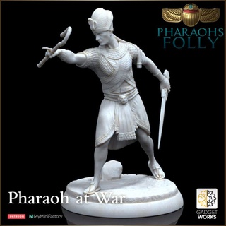 egyptian pharaoh ramses ii gadgetworks Tabletop Characters & Creatures Fantasy Universe ancient egypt miniatures wargaming figures 32mm rameses 3d print model - Mito3D