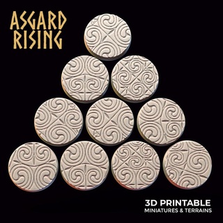 ornamento iii tema 10 giro base 25mm presupposto asgard in aumento miniature mm 25 3d print model - Mito3D