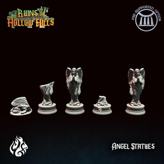 angel statues - ruins hollow hills crippled god foundry accessories fantasy rpg terrain props dnd scenery pathfinder scatter cgf hollowhills 3d print model - Mito3D