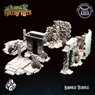 ruined temple - ruins hollow hills crippled god foundry fantasy kickstarter rpg terrain wargames dnd scenery pathfinder tabletopgames scatter cgf hollowhills 3d print model - Mito3D