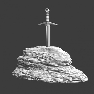 sword stone - medieval myth northern crusades miniatures Tabletop 3D Printable Terrain Fantasy history king knight legend mythical 28mm arthur 3d print model - Mito3D