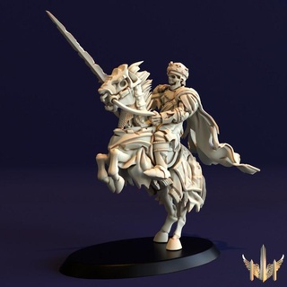 skeleton cavalry king west triple spire workshop Tabletop Characters & Creatures Fantasy Universe army mount skull undead warhammer warrior horse lord age lich 28mm 32mm sigmar presupport conquistador deathrattle lustrian 3d print model - Mito3D