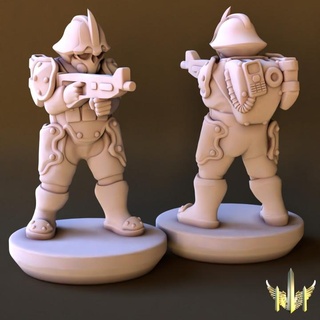 Platz entzeichnen Infanterie Pose 01 verdreifachen Turm Werkstatt Tischplatte Zeichen Kreaturen Sci Fi Universum 40k Armee Epos Rahmen Soldat Krieg Hammer Gewehr scifi Marine 15mm Proxy 3d print model - Mito3D