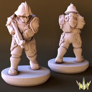 Platz entzeichnen Infanterie Pose 04 verdreifachen Turm Werkstatt Tischplatte Zeichen Kreaturen Sci Fi Universum 40k Armee Epos Rahmen Soldat Krieg Hammer Gewehr scifi Marine 15mm Proxy 3d print model - Mito3D