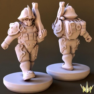 space conscript infantry pose 06 triple spire workshop Tabletop Characters & Creatures Sci-Fi Universe 40k army epic scale soldier war hammer rifle scifi marine 15mm proxy marching 3d print model - Mito3D