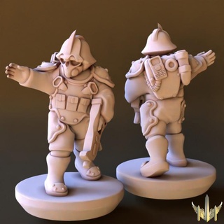space conscript infantry pose 09 triple spire workshop Tabletop Characters & Creatures Sci-Fi Universe 40k army epic scale soldier war hammer rifle scifi marine 15mm proxy 3d print model - Mito3D