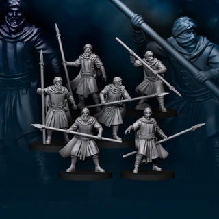 6x regular snake warrior spear davale games Tabletop Characters & Creatures Fantasy Universe fantasy wargames miniature 3dprinting 28mm dnd frostgrave tabletopgames humans spearmen davalegames snakearmy 3d print model - Mito3D