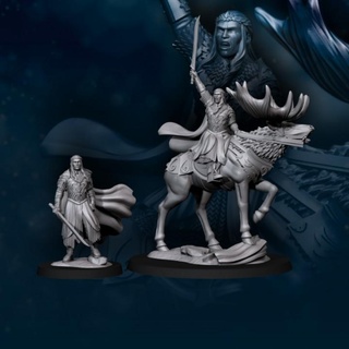 king forest - foot mounted davale games Tabletop Characters & Creatures Fantasy Universe elf fantasy wargames miniature 3dprinting 28mm dnd frostgrave tabletopgames humans davalegames 3d print model - Mito3D